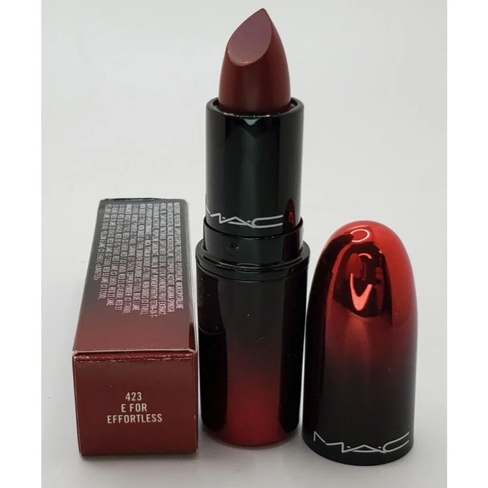 MAC E For EFFORTLESS Lipstick ~ Burnt Deep Red Matte ~Love Me NIB RETIRED